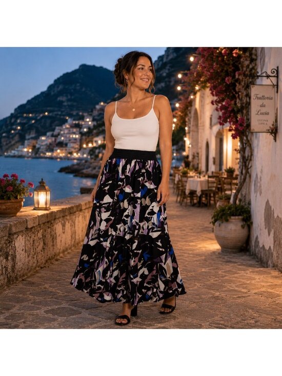 Dana Buchman Dresses & Skirts - Dana Buchman Petite Artsy Multicolor Maxi Skirt PL Fully Lined Boho Whimsy